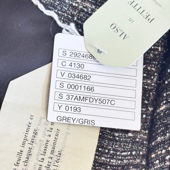 New Moulinette Soeurs Anthropologie Glissade Dress Grey Gris Shimmer Tweed Sz 2 - Picture 10 of 16